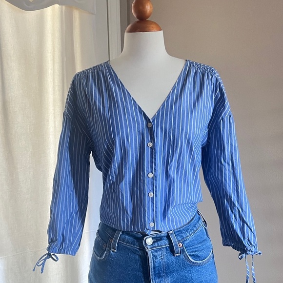 Madewell 100% Cotton Striped Top - Picture 1 of 5